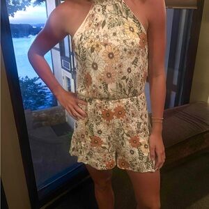 Floral Halter Neck Romper